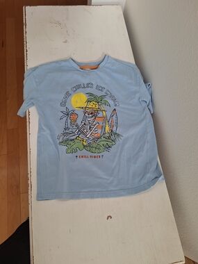 Tommy Bahama Light Blue Tropical Skeleton Graphic Tee